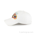 Casquette de baseball blanche avec patchs et destoried birm